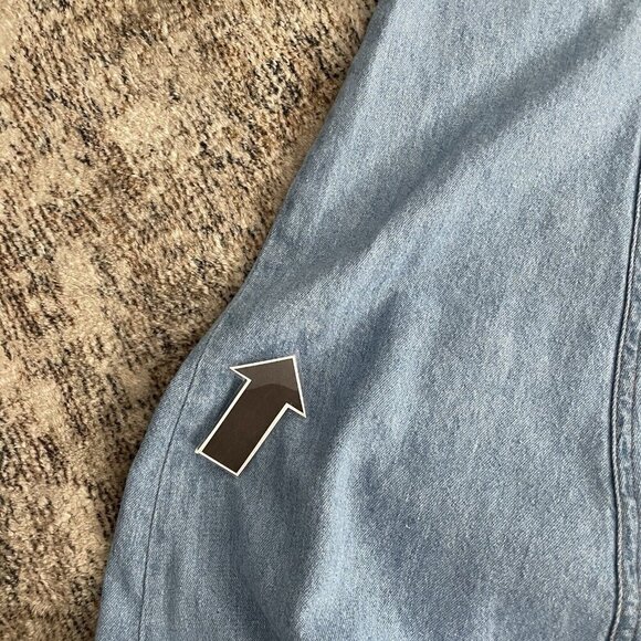 Vintage Amy Too! Western Sleeveless Denim Dress Girl L 16 Blue Midi Button Front - Picture 9 of 10